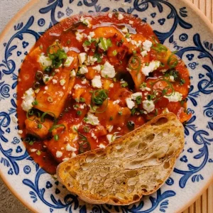 Саганаки с морепродуктами